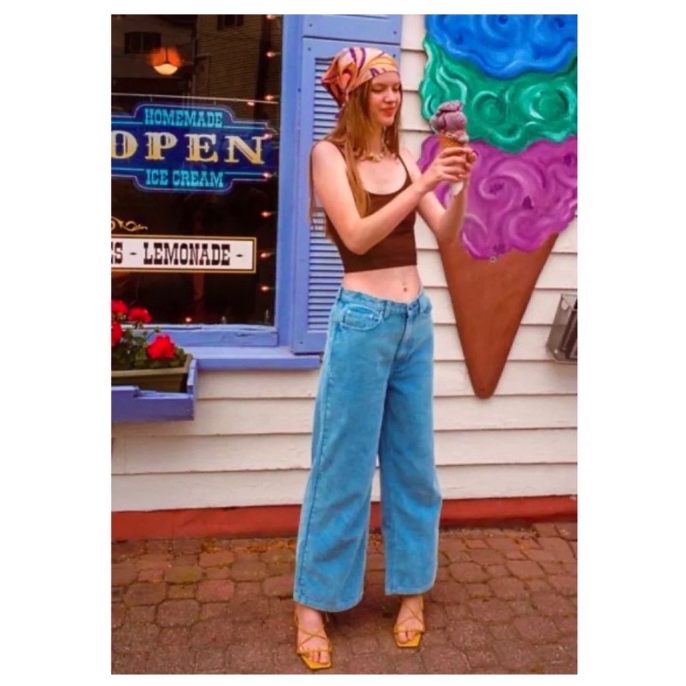 BDG High & Wide Corduroy Pants Acid Wash Wide Leg 27 Funky Artsy Preppy Retro